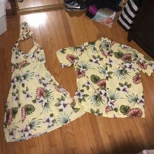 Matching Hawaiian shirt and dress for him & her